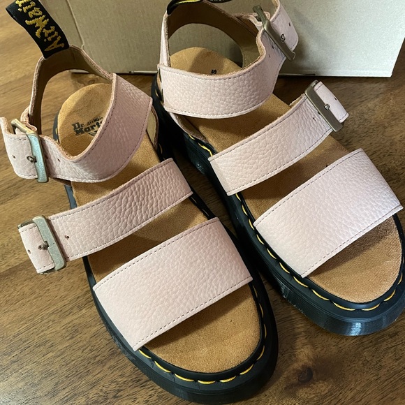 Dr. Martens Light Pink Leather Strap Sandals - Picture 1 of 12